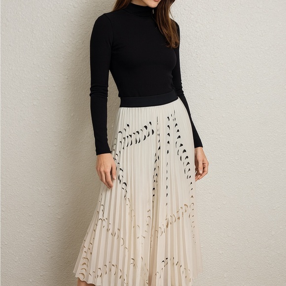 Maje Dresses & Skirts - 🤍 MAJE Pleated Midi Skirt • Abstract Print • Parisian Chic 4